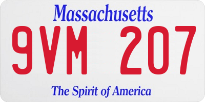 MA license plate 9VM207