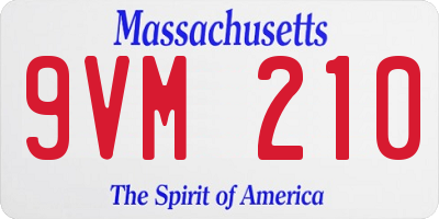 MA license plate 9VM210