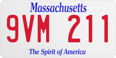 MA license plate 9VM211