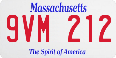 MA license plate 9VM212