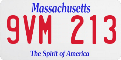 MA license plate 9VM213