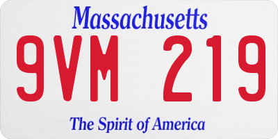 MA license plate 9VM219