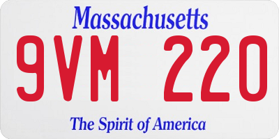 MA license plate 9VM220