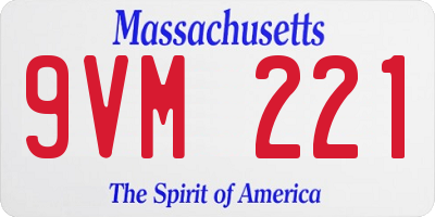 MA license plate 9VM221
