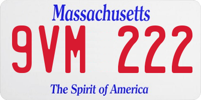 MA license plate 9VM222