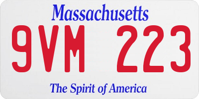 MA license plate 9VM223