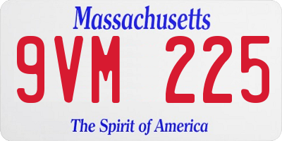 MA license plate 9VM225