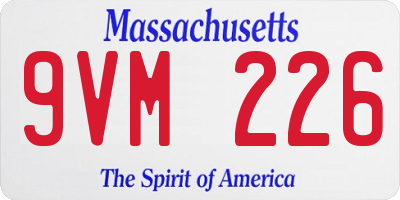 MA license plate 9VM226