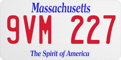 MA license plate 9VM227