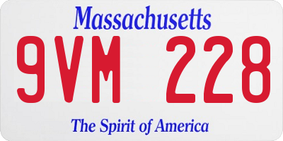 MA license plate 9VM228