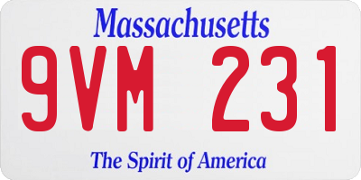 MA license plate 9VM231