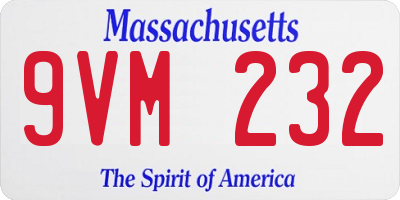 MA license plate 9VM232