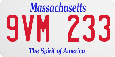 MA license plate 9VM233