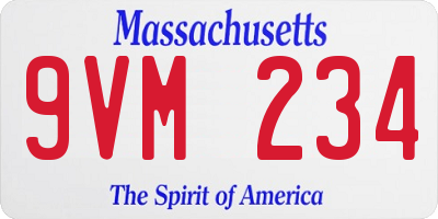 MA license plate 9VM234