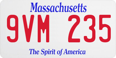 MA license plate 9VM235