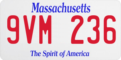 MA license plate 9VM236
