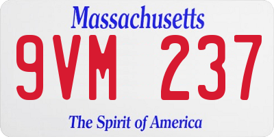MA license plate 9VM237