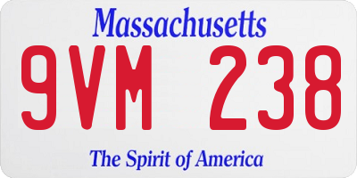MA license plate 9VM238