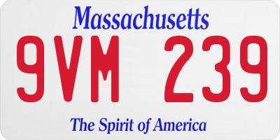 MA license plate 9VM239