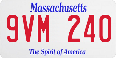 MA license plate 9VM240
