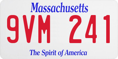 MA license plate 9VM241