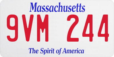 MA license plate 9VM244