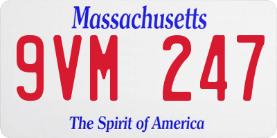 MA license plate 9VM247