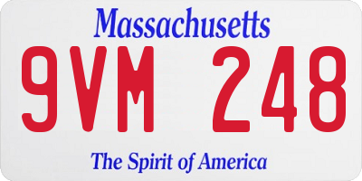 MA license plate 9VM248
