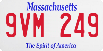 MA license plate 9VM249
