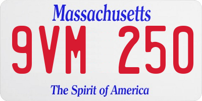 MA license plate 9VM250