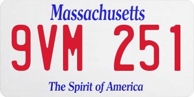 MA license plate 9VM251