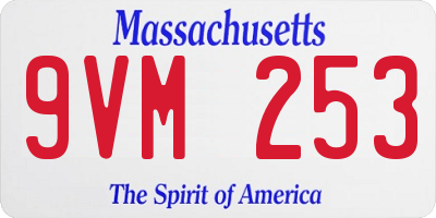 MA license plate 9VM253