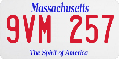 MA license plate 9VM257