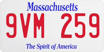 MA license plate 9VM259