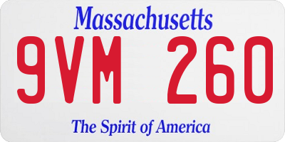 MA license plate 9VM260