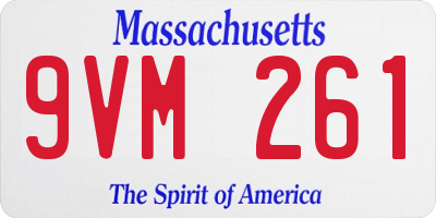 MA license plate 9VM261