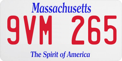 MA license plate 9VM265