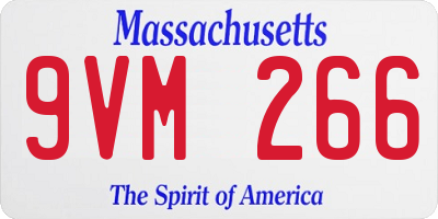 MA license plate 9VM266
