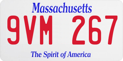 MA license plate 9VM267