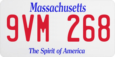 MA license plate 9VM268