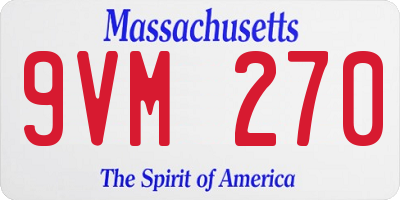 MA license plate 9VM270