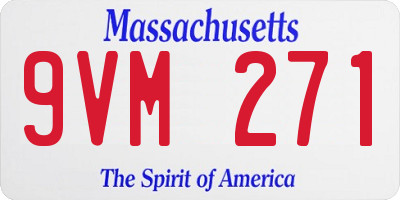 MA license plate 9VM271