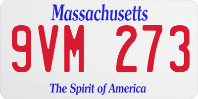 MA license plate 9VM273