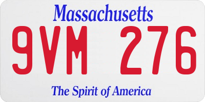 MA license plate 9VM276