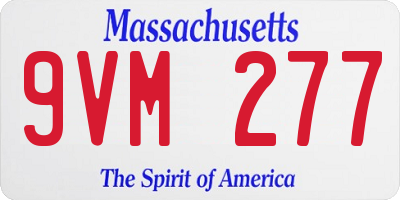 MA license plate 9VM277