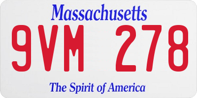 MA license plate 9VM278