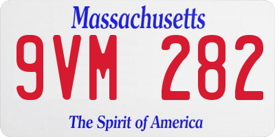 MA license plate 9VM282
