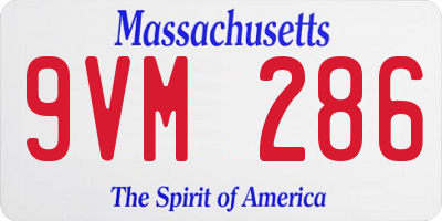 MA license plate 9VM286