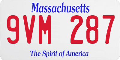 MA license plate 9VM287