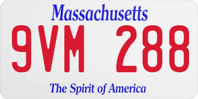 MA license plate 9VM288